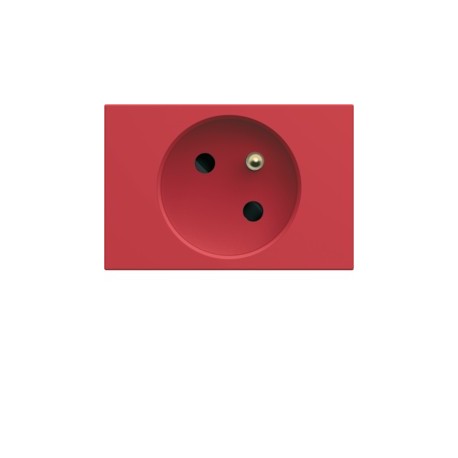 PC goulotte 2P+T 16A rouge - APPAREILLAGE MURAL GALLERY HAGER WXF421R