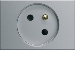 PC goulotte 2P+T 16A titane - APPAREILLAGE MURAL GALLERY HAGER WXF421T