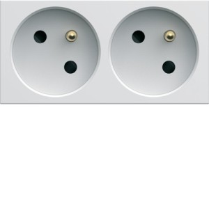 PC dble goul. 2P+T 16A pure - APPAREILLAGE MURAL GALLERY HAGER WXF422B