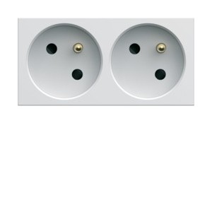 PC dble goul. 2P+T 16A pure - APPAREILLAGE MURAL GALLERY HAGER WXF422B