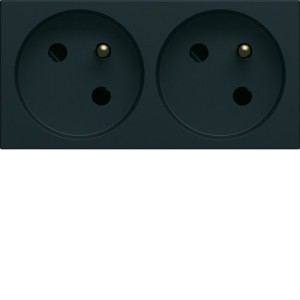 PC dble goul. 2P+T 16A night - APPAREILLAGE MURAL GALLERY HAGER WXF422N