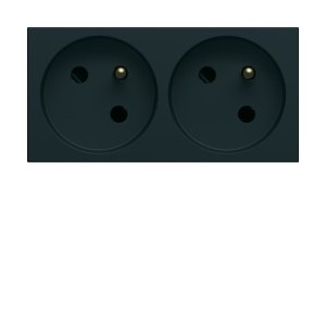 PC dble goul. 2P+T 16A night - APPAREILLAGE MURAL GALLERY HAGER WXF422N