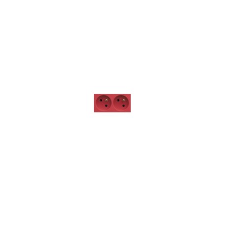 PC dble goul. 2P+T 16A rouge - APPAREILLAGE MURAL GALLERY HAGER WXF422R