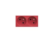 PC dble goul. 2P+T 16A rouge - APPAREILLAGE MURAL GALLERY HAGER WXF422R