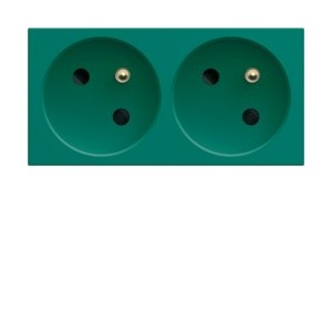 PC dble goulotte 2P+T 16A vert - APPAREILLAGE MURAL GALLERY HAGER WXF422V