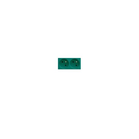PC dble goulotte 2P+T 16A vert - APPAREILLAGE MURAL GALLERY HAGER WXF422V