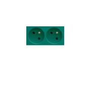 PC dble goulotte 2P+T 16A vert - APPAREILLAGE MURAL GALLERY HAGER WXF422V