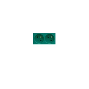PC dble goulotte 2P+T 16A vert - APPAREILLAGE MURAL GALLERY HAGER WXF422V