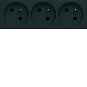 PC triple goul 2P+T 16A night - APPAREILLAGE MURAL GALLERY HAGER WXF423N