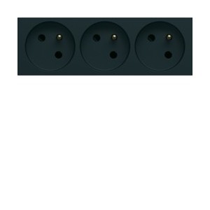 PC triple goul 2P+T 16A night - APPAREILLAGE MURAL GALLERY HAGER WXF423N