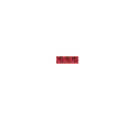 PC triple goul 2P+T 16A rouge - APPAREILLAGE MURAL GALLERY HAGER WXF423R
