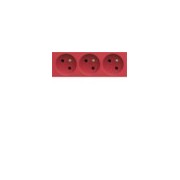 PC triple goul 2P+T 16A rouge - APPAREILLAGE MURAL GALLERY HAGER WXF423R