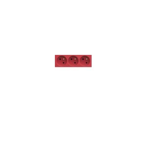 PC triple goul 2P+T 16A rouge - APPAREILLAGE MURAL GALLERY HAGER WXF423R