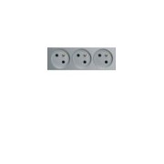 PC triple goul 2P+T 16A titane - APPAREILLAGE MURAL GALLERY HAGER WXF423T