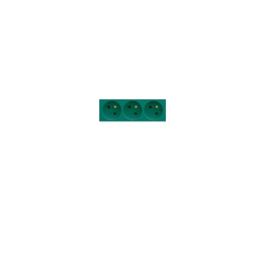 PC triple goul 2P+T 16A vert - APPAREILLAGE MURAL GALLERY HAGER WXF423V