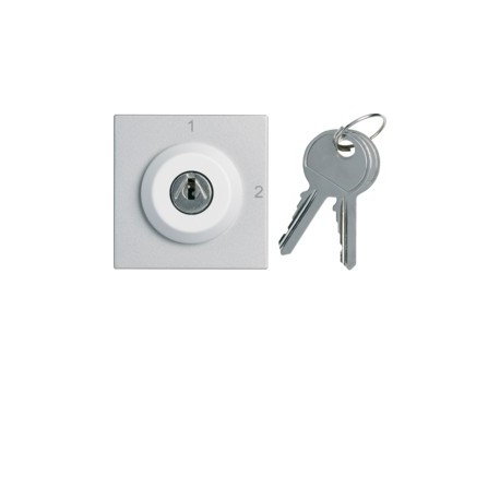Inter clé 2 posi. 2M titane - APPAREILLAGE MURAL GALLERY HAGER WXF615T