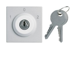 Inter clé 3 posi. 2M titane - APPAREILLAGE MURAL GALLERY HAGER WXF616T
