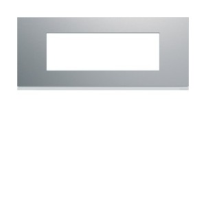 Plaque 6M E57 titane - APPAREILLAGE MURAL GALLERY HAGER WXP0106