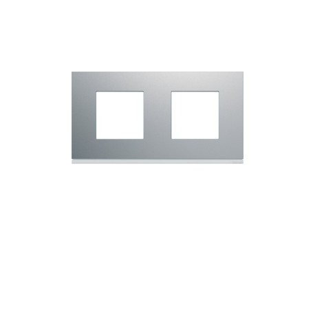 Plaque 2P H71 titane - APPAREILLAGE MURAL GALLERY HAGER WXP0112