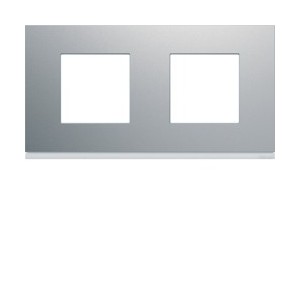 Plaque 2P H71 titane - APPAREILLAGE MURAL GALLERY HAGER WXP0112