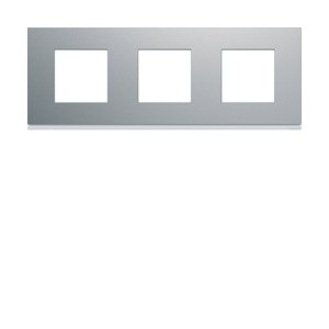 Plaque 3P H71 titane - APPAREILLAGE MURAL GALLERY HAGER WXP0113