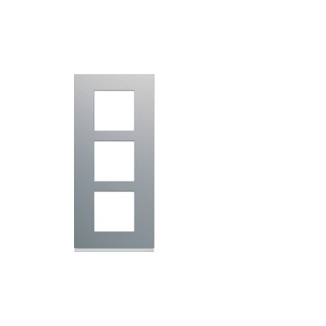 Plaque 3P V57 titane - APPAREILLAGE MURAL GALLERY HAGER WXP0123