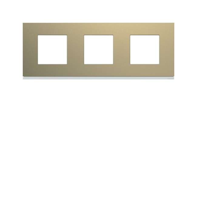 Plaque 3P H71 champagne - APPAREILLAGE MURAL GALLERY HAGER WXP0413