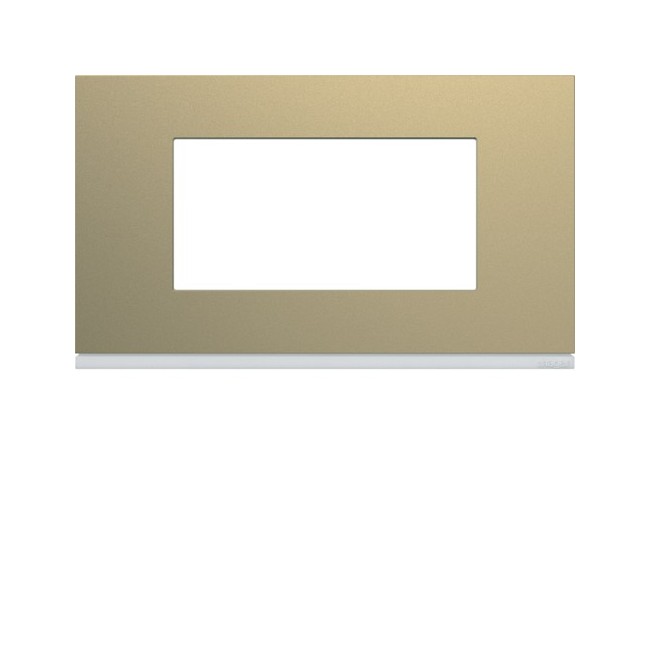Plaque 4M E57 champagne - APPAREILLAGE MURAL GALLERY HAGER WXP0434