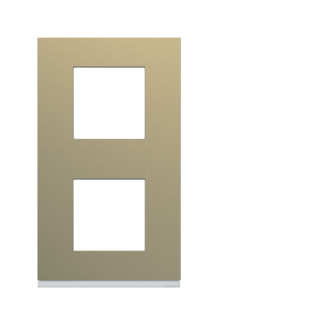 Plaque 2P V71 champagne - APPAREILLAGE MURAL GALLERY HAGER WXP0442