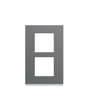 Plaque plastique 2P V57 taupe - APPAREILLAGE MURAL GALLERY HAGER WXP0922