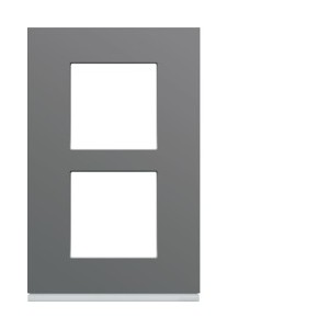 Plaque plastique 2P V57 taupe - APPAREILLAGE MURAL GALLERY HAGER WXP0922