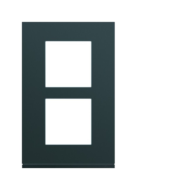 Plaque plastique 2P V57 anthr - APPAREILLAGE MURAL GALLERY HAGER WXP1022