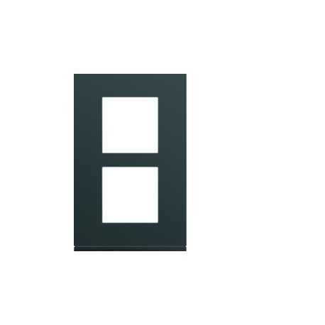 Plaque plastique 2P V57 anthr - APPAREILLAGE MURAL GALLERY HAGER WXP1022