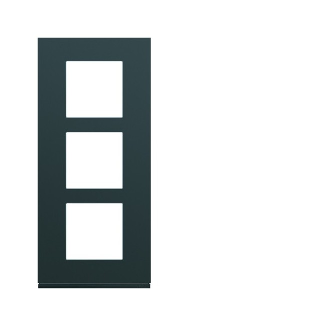 Plaque plastique 3P V57 anthr - APPAREILLAGE MURAL GALLERY HAGER WXP1023