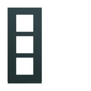 Plaque plastique 3P V57 anthr - APPAREILLAGE MURAL GALLERY HAGER WXP1023