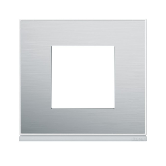 Plaque 1P placage aluminium - APPAREILLAGE MURAL GALLERY HAGER WXP2002