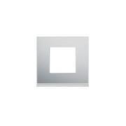 Plaque 1P placage aluminium - APPAREILLAGE MURAL GALLERY HAGER WXP2002