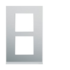 Plaque 2P V57 placage aluminiu - APPAREILLAGE MURAL GALLERY HAGER WXP2022