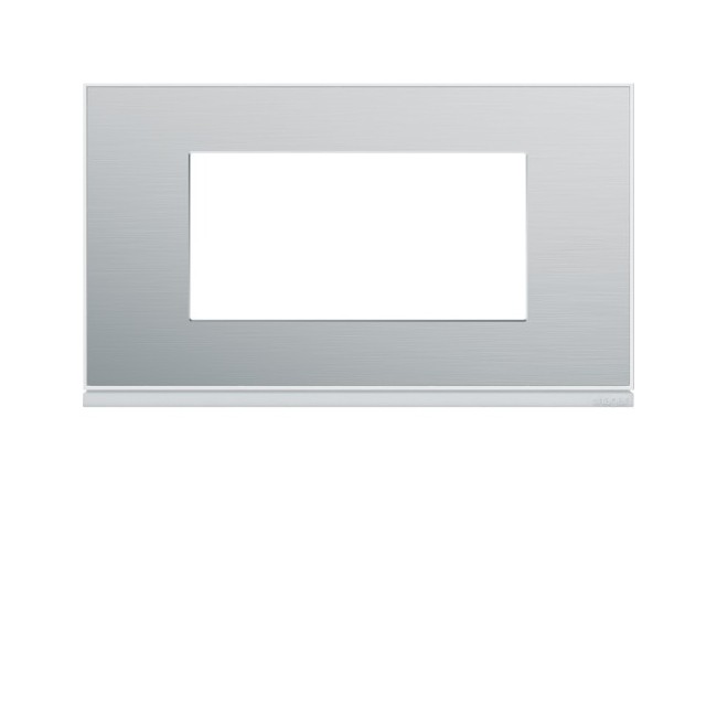 Plaque 4M E57 placage aluminiu - APPAREILLAGE MURAL GALLERY HAGER WXP2034