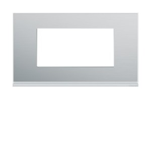 Plaque 4M E57 placage aluminiu - APPAREILLAGE MURAL GALLERY HAGER WXP2034