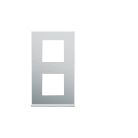 Plaque 2P V71 placage aluminiu - APPAREILLAGE MURAL GALLERY HAGER WXP2042