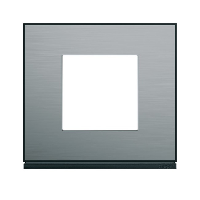 Plaque 1P placage steel - APPAREILLAGE MURAL GALLERY HAGER WXP2102