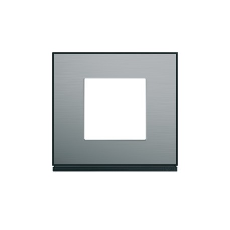 Plaque 1P placage steel - APPAREILLAGE MURAL GALLERY HAGER WXP2102