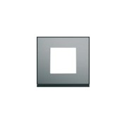 Plaque 1P placage steel - APPAREILLAGE MURAL GALLERY HAGER WXP2102