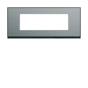 Plaque 6M E71 placage steel - APPAREILLAGE MURAL GALLERY HAGER WXP2106