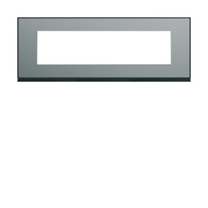 Plaque 8M E71 placage steel - APPAREILLAGE MURAL GALLERY HAGER WXP2108