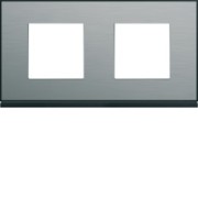 Plaque 2P H71 placage steel - APPAREILLAGE MURAL GALLERY HAGER WXP2112