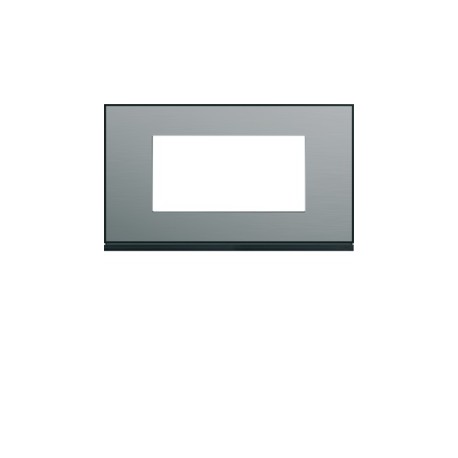 Plaque 4M E57 placage steel - APPAREILLAGE MURAL GALLERY HAGER WXP2134