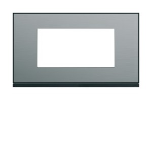 Plaque 4M E57 placage steel - APPAREILLAGE MURAL GALLERY HAGER WXP2134