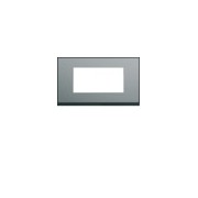 Plaque 4M E57 placage steel - APPAREILLAGE MURAL GALLERY HAGER WXP2134